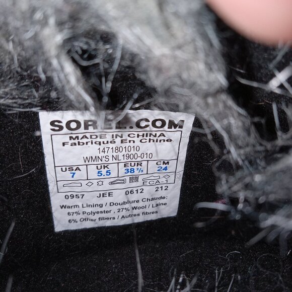 Sorel Joan Of Arctic Reserve Cowhide Snow Boots Fur Cuff Women’s 7 Rare Y2K - Picture 12 of 12